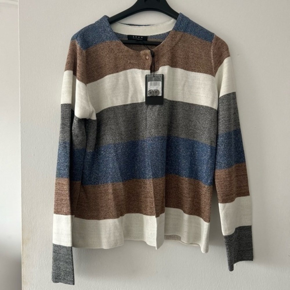 NWT! Koan Glitter Striped Cardigan Size Large